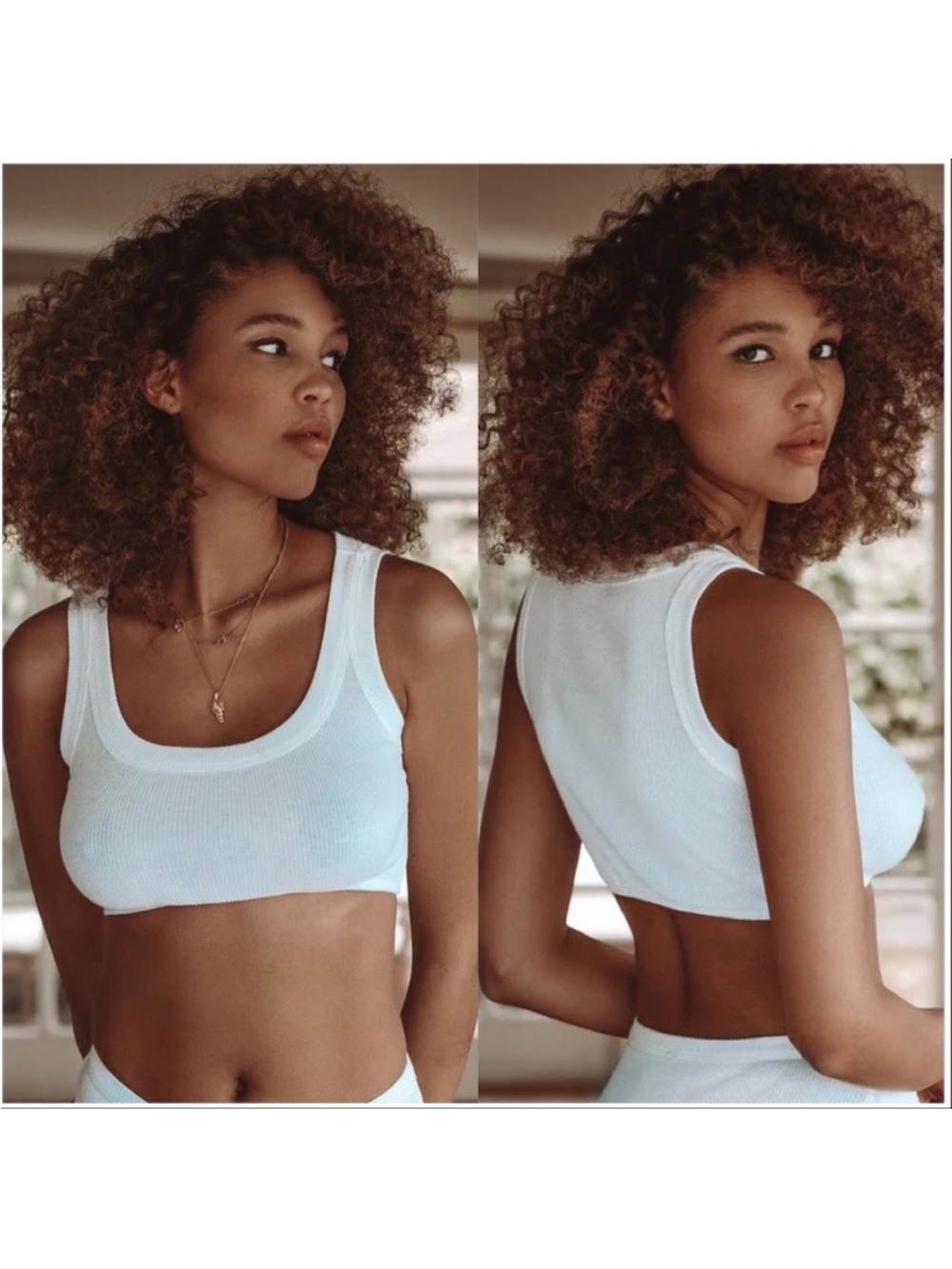 Gooseberry Intimates Les Girls Rib Crop Top in White- S